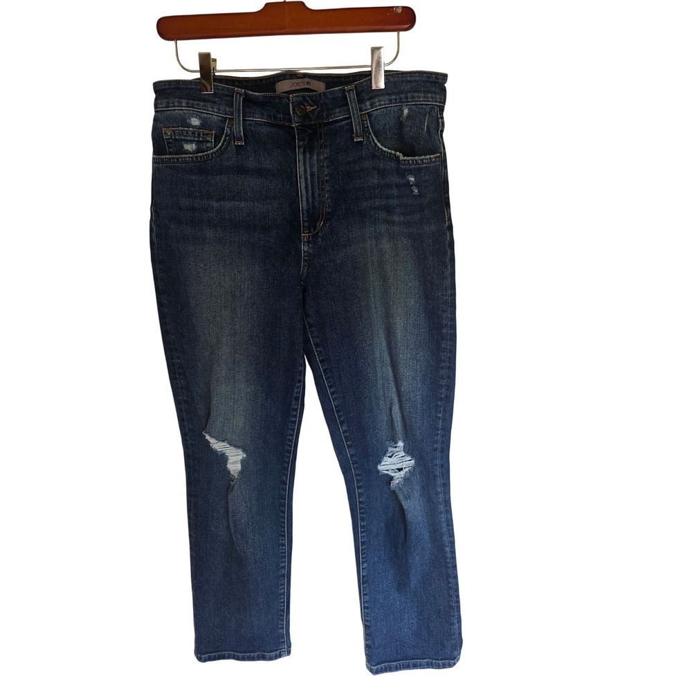 Joes Jeans Womens Distressed Medium Wash Straight Leg Denim Blue W30